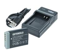 EXTENSILO 1x charging cradle, 1x battery, 1x USB-A/USB-C cable compatible with Canon Legria Mini X Camera