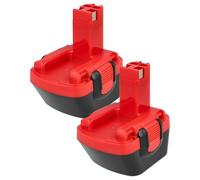 EXTENSILO 2x Battery compatible with Bosch PSR 12VE Power Tools (3300 mAh, NiMH, 12 V)