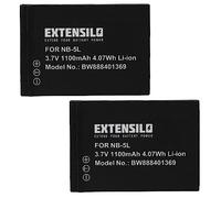 EXTENSILO 2x Battery compatible with Canon Digital Ixus 970 is, 990 IS, 980 is Camera DSLR (1100 mAh, 3.7 V, Li-Ion)