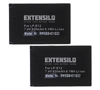EXTENSILO 2x Battery compatible with Canon EOS-M, EOS-M50, EOS-M2, EOS-M100, EOS-M10 Camera DSLR (820mAh, 7.4 V, Li-Ion)