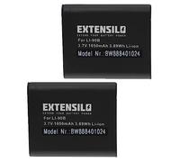 EXTENSILO 2x Battery compatible with Olympus Stylus SH-3, SH-60, SP-100 iHS, SH-50 iHS, XZ-2, SH-50, SH-1 Camera DSLR (1050 mAh, 3.7 V, Li-Ion)