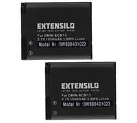 EXTENSILO 2x Battery compatible with Panasonic Lumix DMC-LZ40K, DMC-TS5, DMC-LZ40, DMC-TS5D, DMC-TS5A Camera DSLR (1050 mAh, 3.7 V, Li-Ion)