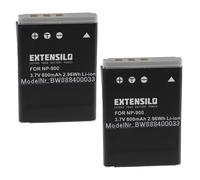EXTENSILO 2x Replacement Battery compatible with Traveler Slimline X5, X6 Camera DSLR (800 mAh, 3.7 V, Li-ion)