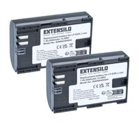 EXTENSILO 2x Battery Replacement for Canon LP-E6N for Camera DSLR (2000 mAh, 7.4 V, Li-Ion)