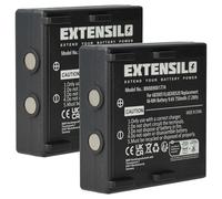 EXTENSILO 2x Battery Replacement for Hetronic HT-02, 68300530, HE520 for Industrial Radio Remote Control (750 mAh, 9.6 V, NiMH) - Black