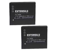 EXTENSILO 2x Battery Replacement for Panasonic VW-VBJ10E, VW-VBJ10, DMW-BCE10, CGA-S008, DMW-BCE10E for Camera DSLR (1000 mAh, 3.7 V, Li-Ion)