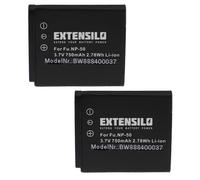 EXTENSILO 2x Battery Replacement for Pentax D-Li68, D-Li122 for Camera DSLR (750 mAh, 3.7 V, Li-Ion)