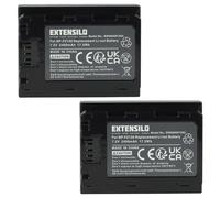 EXTENSILO 2x Battery Replacement for Sony NP-FZ100 for Camera DSLR (2400 mAh, 7.2 V, Li-Ion)