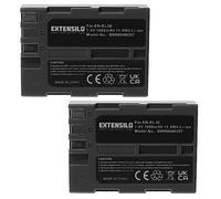 EXTENSILO 2x Replacement Battery compatible with Nikon D50, D100, D100 SLR, D200, D300, D300s, D70, D700 Camera DSLR (1600mAh, 7.4 V, Li-ion, Black)
