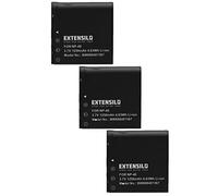 EXTENSILO 3 x Battery Compatible with Yashica City 200, 100 Camera (1250 mAh, 3.7 V, Li-Ion)