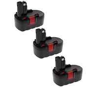 EXTENSILO 3x Battery compatible with Bosch 52318B, 53518B, 53518, GDR 18 V, 3918, 3870-04, 52318, 3918B Power Tools (3300 mAh, NiMH, 18 V)