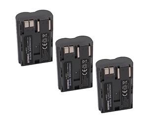 EXTENSILO 3x Battery compatible with Canon EOS D30, D60, D20, 5D, 10D, 300D, 50D, 1D, 40D, D10, 20D, 30D Camera DSLR (1600 mAh, 7.4 V, Li-Ion)