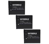 EXTENSILO 3x Battery compatible with Canon PowerShot A3100 IS, A3150 IS, A3000 IS, A2200, A3100IS, A3000IS Camera DSLR (700 mAh, 3.7 V, Li-Ion)