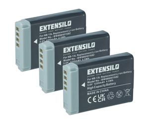 EXTENSILO 3x Battery compatible with Canon PowerShot G5 X, G7 X Mark II, G1 X Mark III, G5X Mark II, G7 X Camera DSLR (1250 mAh, 3.6 V, Li-Ion)