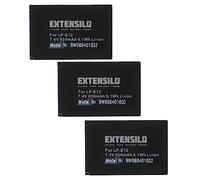 EXTENSILO 3x Battery Replacement for Canon LP-E12 for Camera DSLR (820mAh, 7.4 V, Li-Ion)
