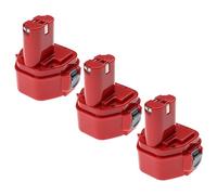 EXTENSILO 3x Replacement Battery compatible with Greenlee Gator Pro E12CCX, UAP32GL, UAP32GL-11 Electric Work Tool (3300 mAh, NiMH, 12 V)