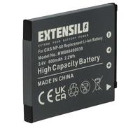 EXTENSILO Battery Replacement for Casio NP-60 for Camera DSLR (600 mAh, 3.7 V, Li-Ion)