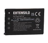 EXTENSILO Replacement Battery compatible with Casio Exilim EX-S880, EX-Z11, EX-Z12, EX-Z3, EX-Z4, EX-Z5 Camera DSLR (700mAh, 3.7V, Li-ion)