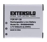 EXTENSILO Replacement Battery compatible with Casio Exilim EX-ZS10, EX-S200PK, EX-S200SR, EX-ZS10BE Camera DSLR (630mAh, 3.7V, Li-ion)