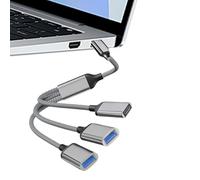 Extension Adapter - 3 Way USB Splitter Cable (30cm) Durable Multiport Connector | USB Hub for Laptop, Car, Keyboard, USB Flash Drive, Computer, Desk Accessories, Portable Tech Connector for Office