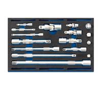 Extension Bar, Universal Joints and Socket Convertor Set