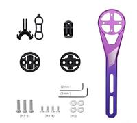 Extension bracket bike mount made from aluminum alloy for For garmin and For igpsport bike computers, allows 180 degree adjustment and easy handlebar attachment (purple)