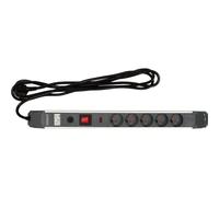 Extension Cable with 5-Way Switch, Overload Protection, Surge Protection, Child Lock, 3 m, 230 V, Protective Contact, High Quality, Office Ready