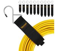 Extension Cord Organizer and Hanger (10-Pack), Trilancer Hook-and-Loop Storage Straps with Metal Hook to Hang on Walls for Cables, Wires, Rope, Hoses, Organization for Home, Garage or Workshop