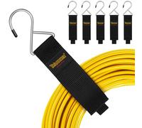 Extension Cord Organizer and Hanger (6-Pack), Trilancer Hook-and-Loop Storage Straps with Metal Hook to Hang on Walls for Cables, Wires, Rope, Hoses, Organization for Home, Garage or Workshop