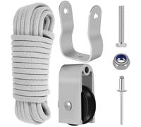 Extension Ladder Pulley Kit 40Ft Telescopic Ladder Rope and Pulley Kit AC30-2 Extension Ladders Rope Replacement for Pulleys