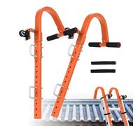 Extension Ladder Stabilizer with Roof Hooks - Secure Grip for Gutter Jobs | Preventing Damage Top Wheel Mount Roofing Projects, Exterior Cleaning, and Steady Home Improvement Work