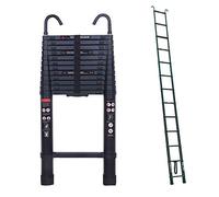 Extension Ladder with Roof Hooks 16.5 Feet Multi Function Step Ladders 330lbs Max Load Anti-Slip Rubber Feet Tall Loft Ladder Telescopic Save Space Retractable Portable Safe