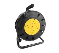 Extension Lead 25m Heavy Duty Cable Reel, 4 Socket Cord Reel UK Plug Socket with Thermal Cut-Out Protection 13A Fused Plug, Outdoor Extension Lead, Ideal for DIY, Workshop, Garden, Home Use