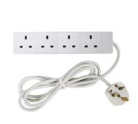 Extension Lead 4 Way, Surge Protection Power Strip, Wall Hanging Extension Cable, Power Adaptor With UK Plug, Extension Cord, Wall Mountable for Home, Office, and More (2M)
