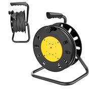 Extension Lead 50m Heavy Duty Cable Reel, 4 Socket Cord Reel UK Plug Socket with Thermal Cut-Out Protection 13A Fused Plug, Outdoor Extension Lead, Ideal for DIY, Workshop, Garden, Home Use