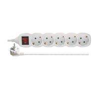 Extension Lead Cable 16A EU Main Plug Socket 5 Way 5m White