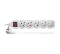 Extension Lead Cable 16A EU Main Plug Socket 5 Way 5m White