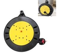 Extension Lead Cable Reel, 10m Power Cable Reel Heavy Duty 4 Socket Cord Reel UK Plug Socket with Thermal Cut-Out Protection, Outdoor Extension Lead for DIY, Workshop, Garden, Home Use