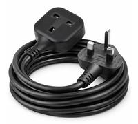 Extension Lead Plug Extension Socket, UK Short 13A Fused Male to Female Single Socket Extension Cable, 1 Way Mains Power Socket Cable, Power Cord for Home, Office, Kitchen, Black (3 Meter)