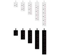 Extension Lead Power Plug Cable Cord Extender Multi Single Socket Strip Adapter 13A UK 3 Pin 4 Gang Way 0.5M Black