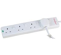 EXTENSION LEAD SURGE SWITCHED 4G WHT 1M