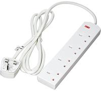 Extension Lead UK 4 Plug With Electric Cable, Four Way Socket Surge Protected Power Strip Protection Leads Cord For Home Appliances Office Room Switch Extensions