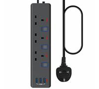 Extension Lead with USB Slots(3 USB), 2M Extension Lead(13A 3250W)