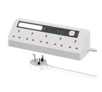 Extension Lead with USB Slots 5 AC Way Outlets, 3M/9.84FT Power Strip With Touch Nightlight,2 USB+2Type-C Slots Charging Surge Protected Electrical Cords,Adapter Extension Cable for Home Office