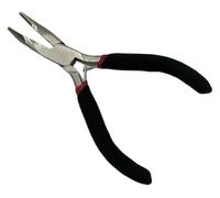 Extension Pliers，1 Piece 4.5 Inch Black Bent Nose Clamp with Smooth Jaw Feather Hair Extension Pliers