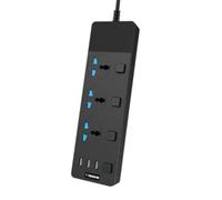 Extension Plug with 3 Way Universal Sockets 3 USB Slots, separate Switch Extension Lead Cable 5M Socket | Power Cable Cord | Home & Office | Multi Socket Plug Extension | Extension | Power Extension