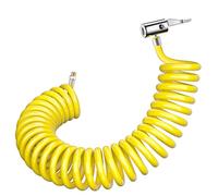 Extension Recoil Air Hose Adapter, Locking Tire Chuck with Flexible PU Replacement Hose and Standard Tire Valve Fine Thread for Quick Connect, Tire Inflator Pump Hose Nozzle for Lock On Connection