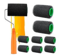 Extension Rod - Paint Roller Kit | 10-Piece Wall Roller Brush Kit Small Applicator Tools with Replacement Covers for Indoor and Outdoor Decoration, Renovation and Home Improvement