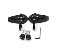 Extension Stand Motorcycle Side Rearview Mirrors Aluminum 7/8'' 22mm Handle Bar Motocross Rear View Mirror(Black)