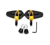 Extension Stand Motorcycle Side Rearview Mirrors Aluminum 7/8'' 22mm Handle Bar Motocross Rear View Mirror(YELLOW)